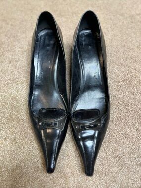 Prada | Shoes | Prada Black Patent Square Toe Shoes | Poshmark